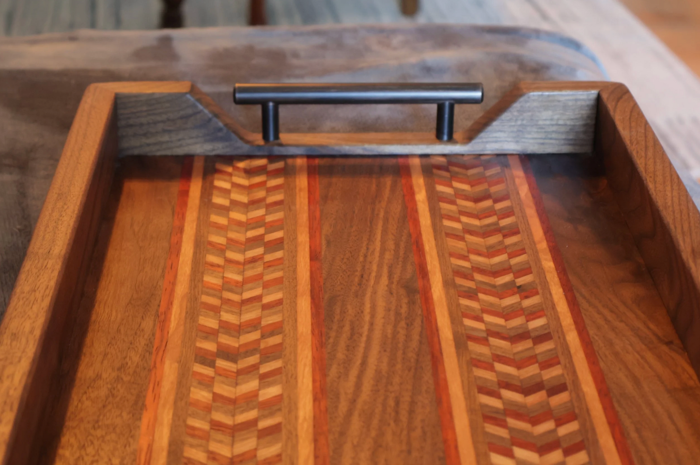 Walnut Ottoman Tray