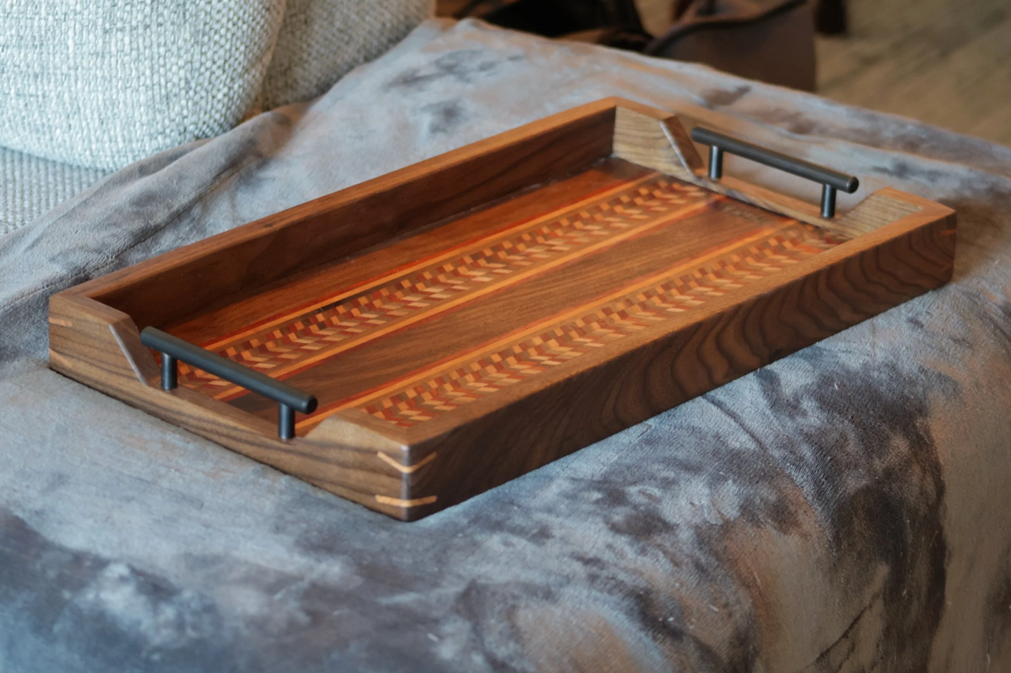 Walnut Ottoman Tray